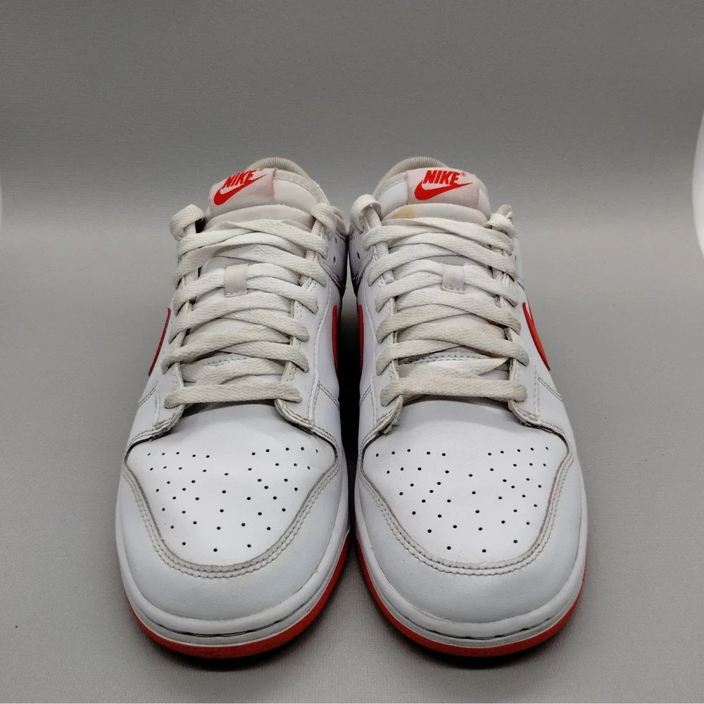 Nike Dunk Low Retro White Picante Red Sneakers Mens Size 9.5 Casual Skater Shoes